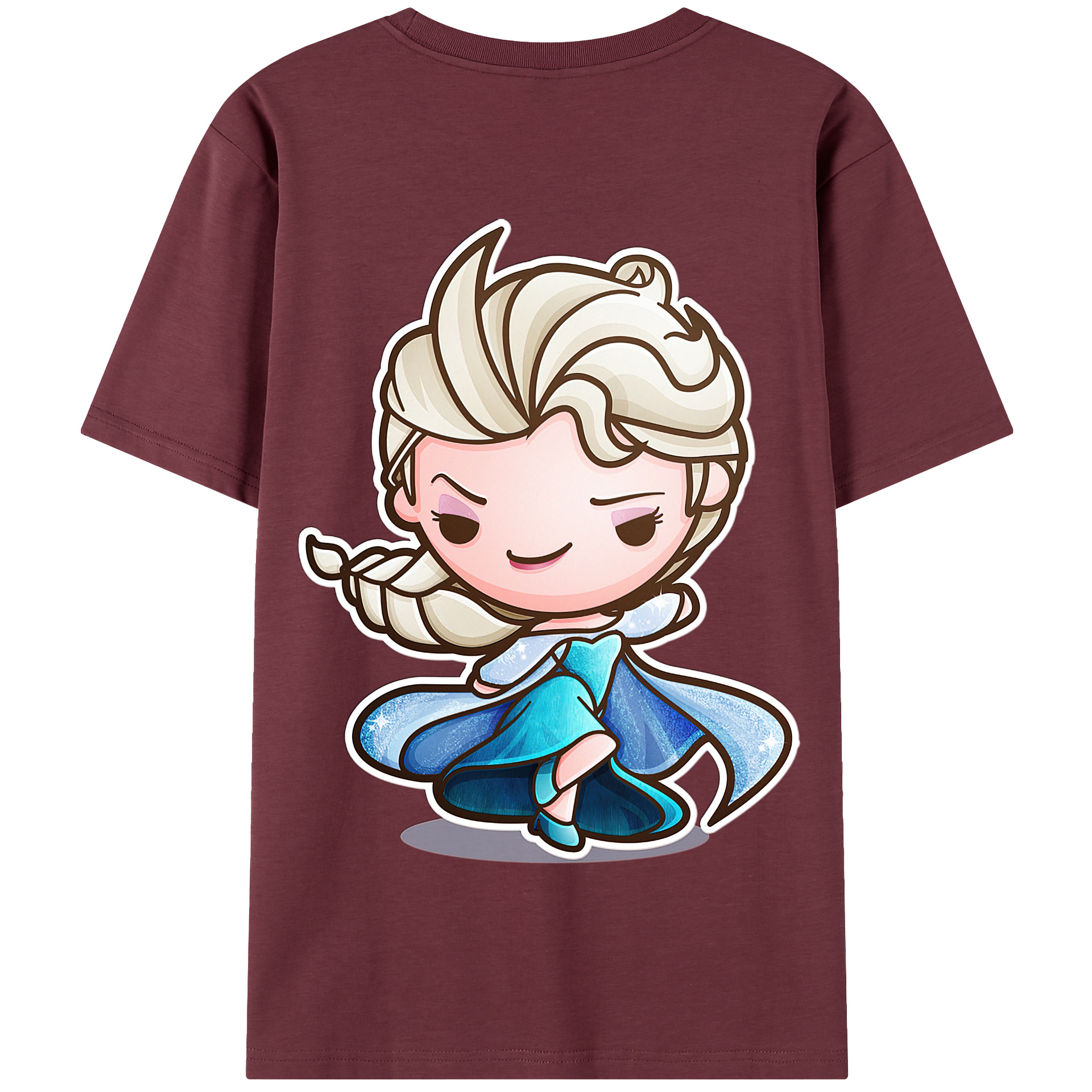（画像用） アナと雪の女王 アンナ エルサ Frozen Anna Elsa 綿100％半袖Tシャツ（背面プリント）